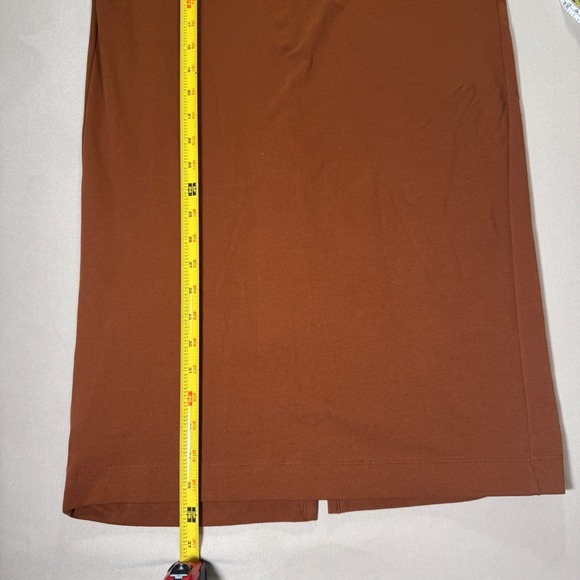 Uniqlo Mame Kurogouchi AIRism Cotton Slit Pencil Skirt Brown Small Modern NWT - Picture 3 of 12